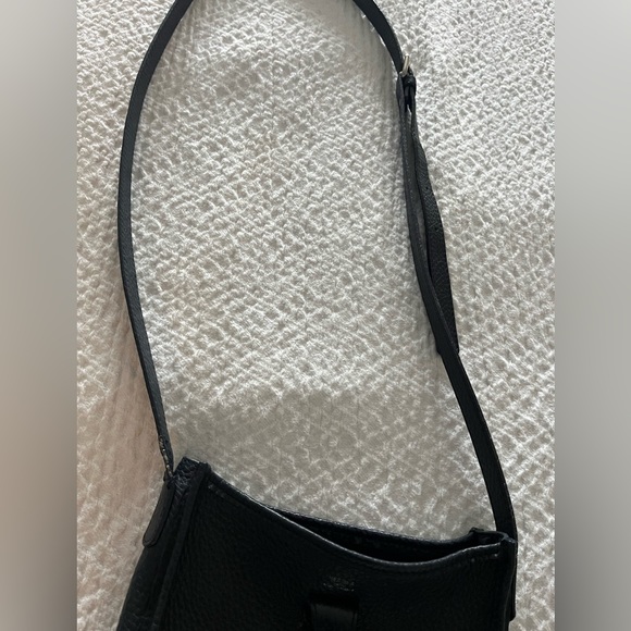 Dark blue leather Hermees like shoulder bag - Picture 5 of 6